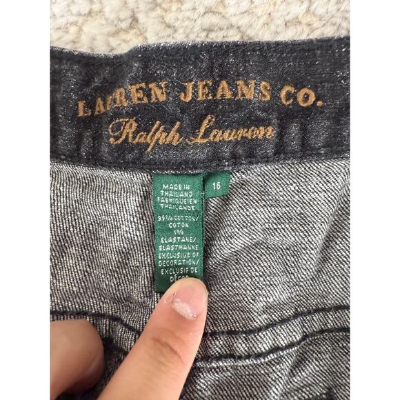 Ralph Lauren Jean Co Size 16 Classic Straight Denim Jeans Black Button Zip Pants - Picture 10 of 13